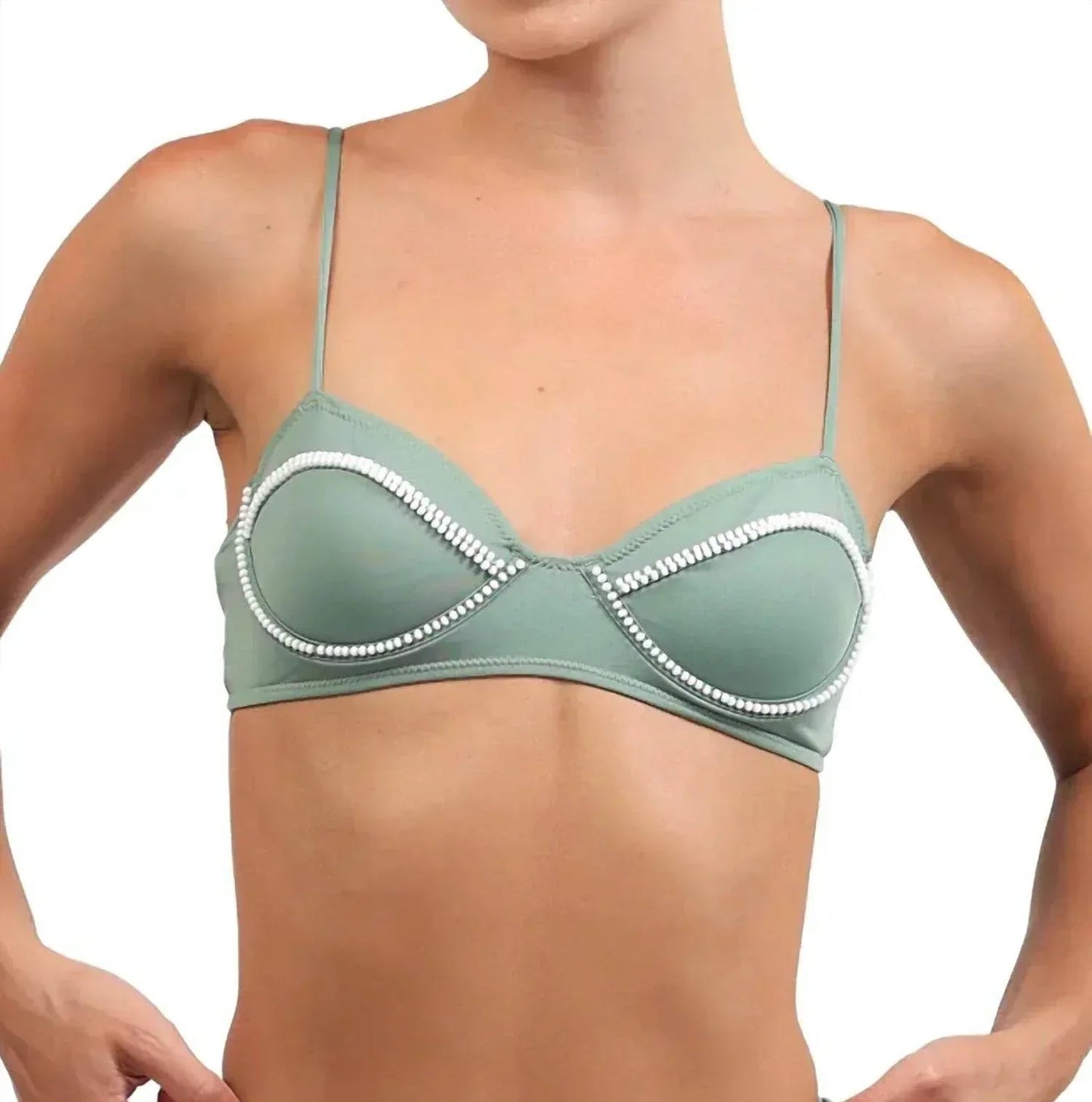 Limefarbenes Bikinioberteil
