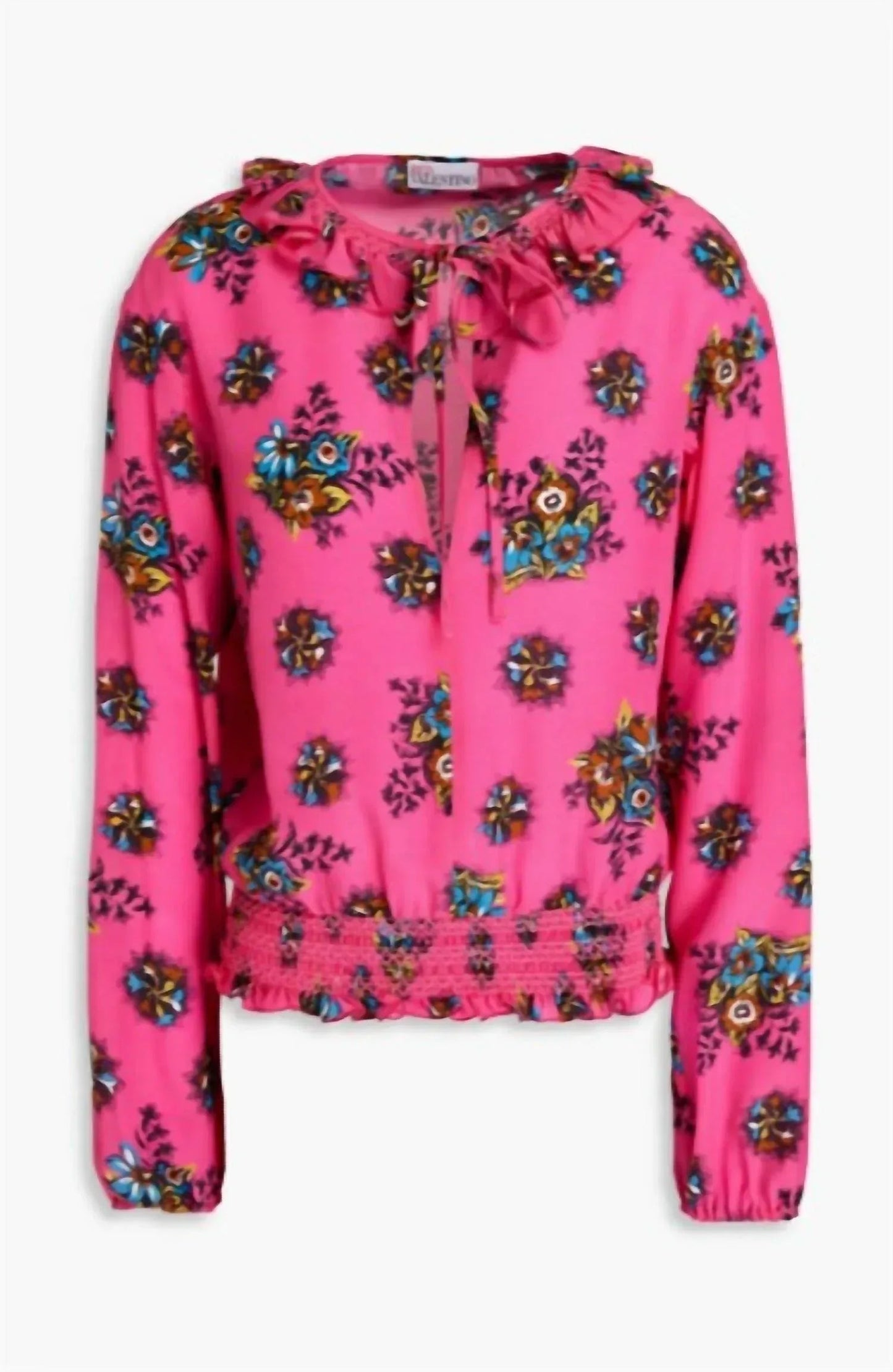 Damenrüschenbluse mit Blumenprint