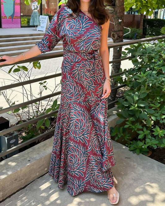 Isabella One Shoulder Maxi Dress
