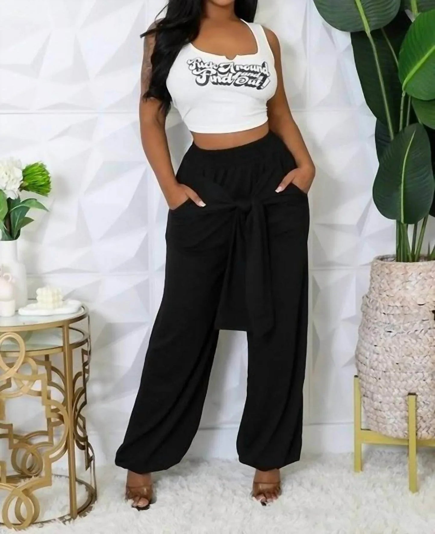 Damenhose mit hoher Taille