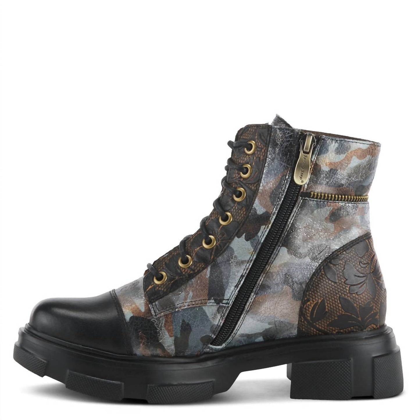 Damen Karneol-Stiefel mit klobiger Profilsohle