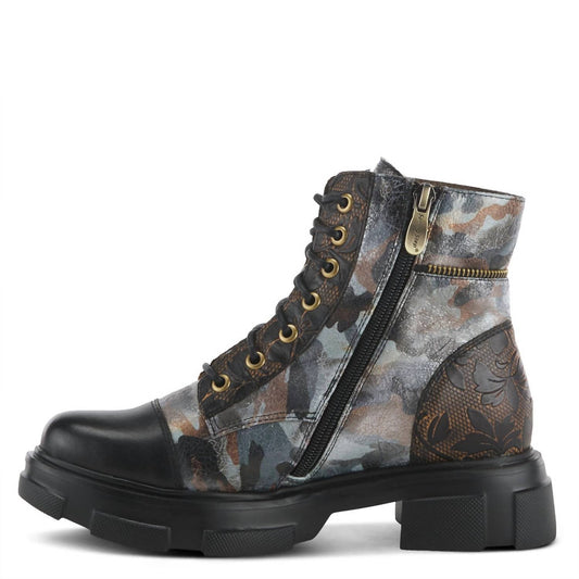 Damen Karneol-Stiefel mit klobiger Profilsohle