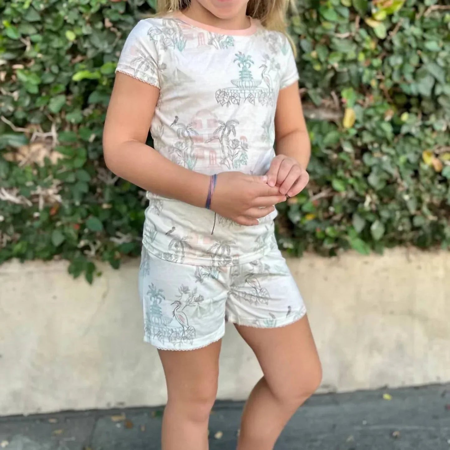 Girls Silhouette Scene Pajama Short Set