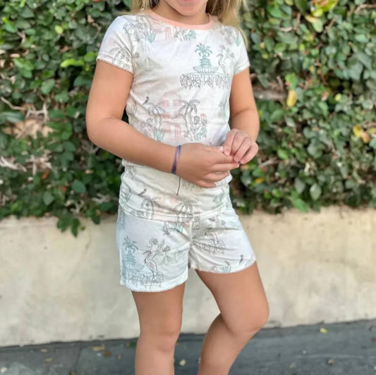 Mädchen Silhouette Szene Pyjama-Kurzset