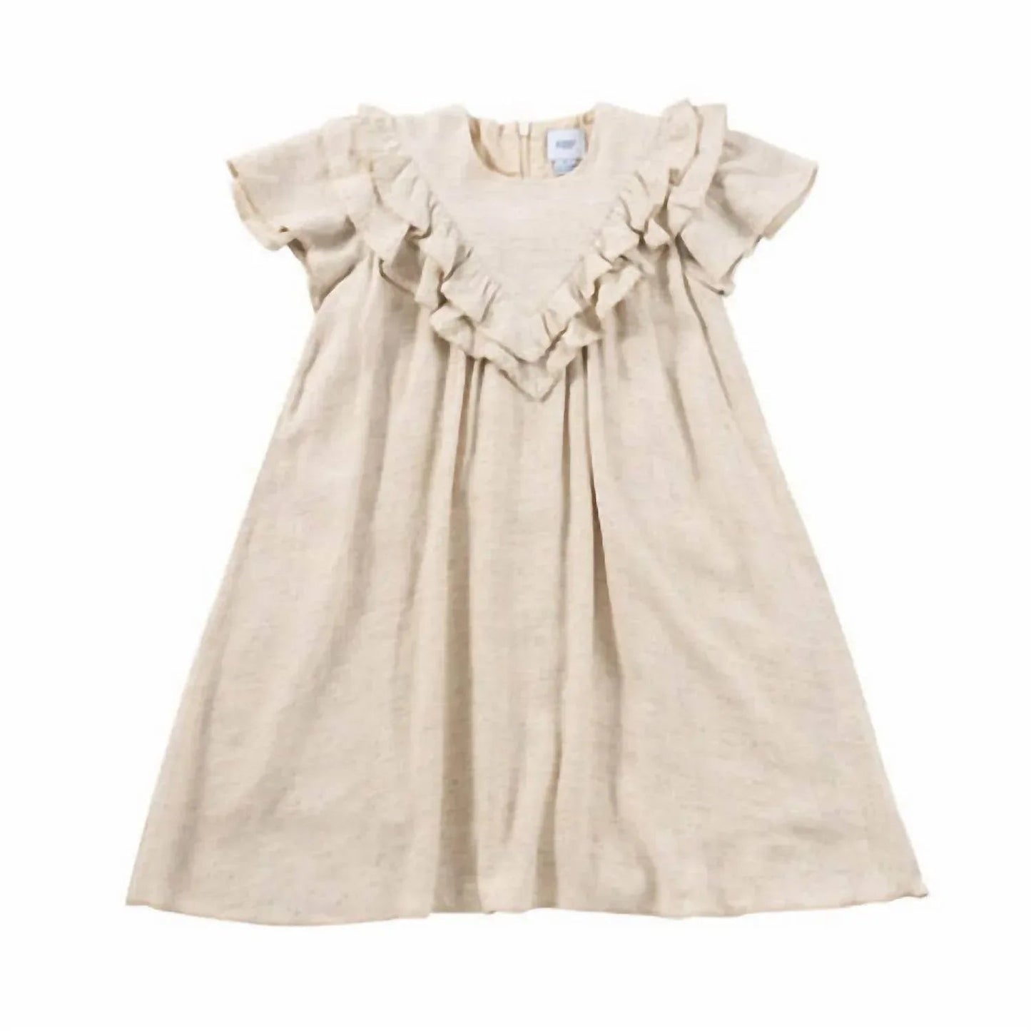 Girl's Linen Ruffle Dress