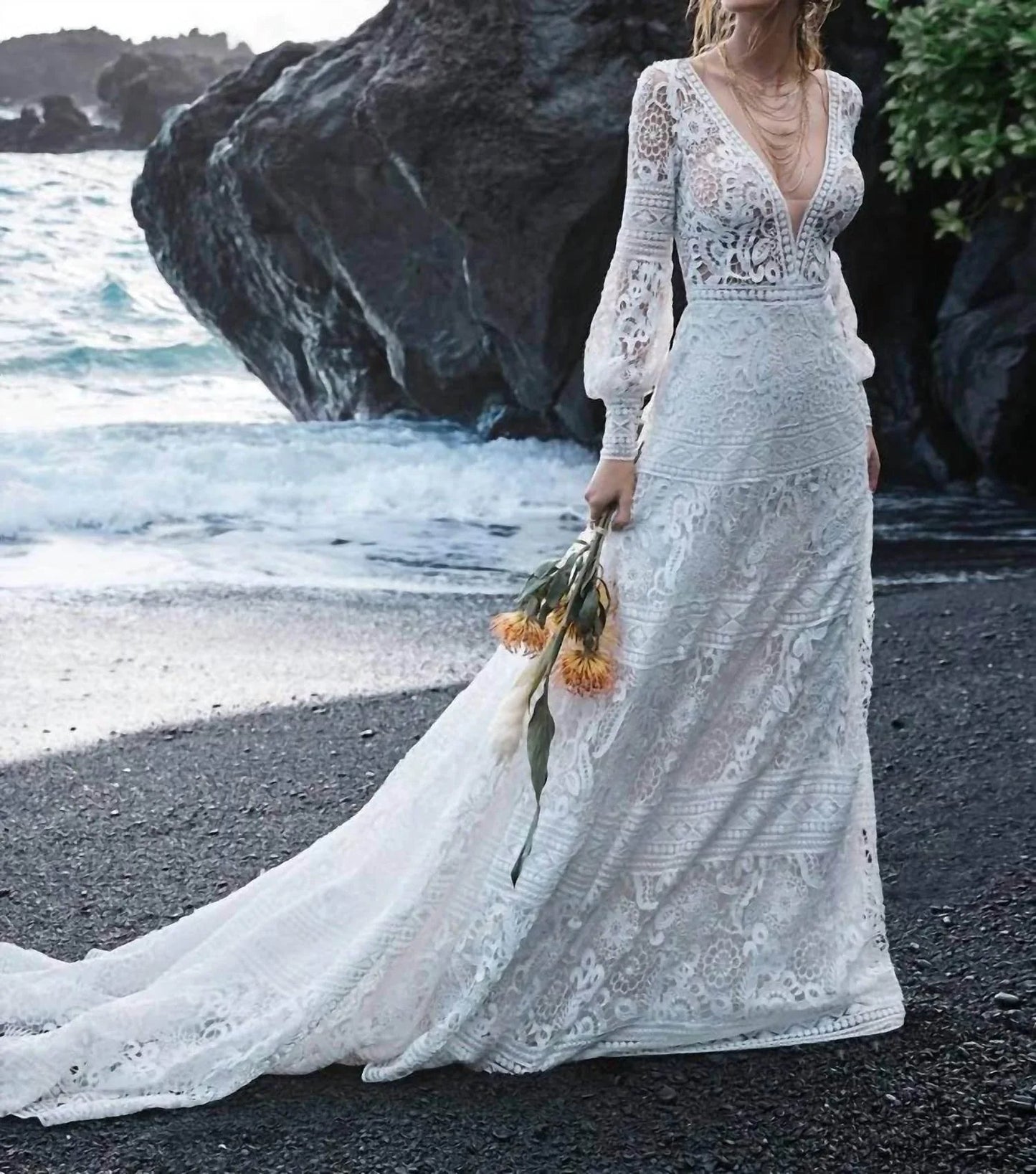 Hochzeitskleid aus Vintage-Spitze