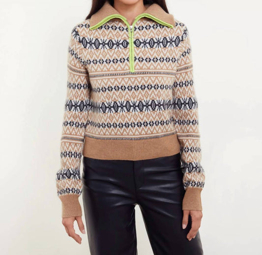 Asher Fairisle Quarter Zip Sweater