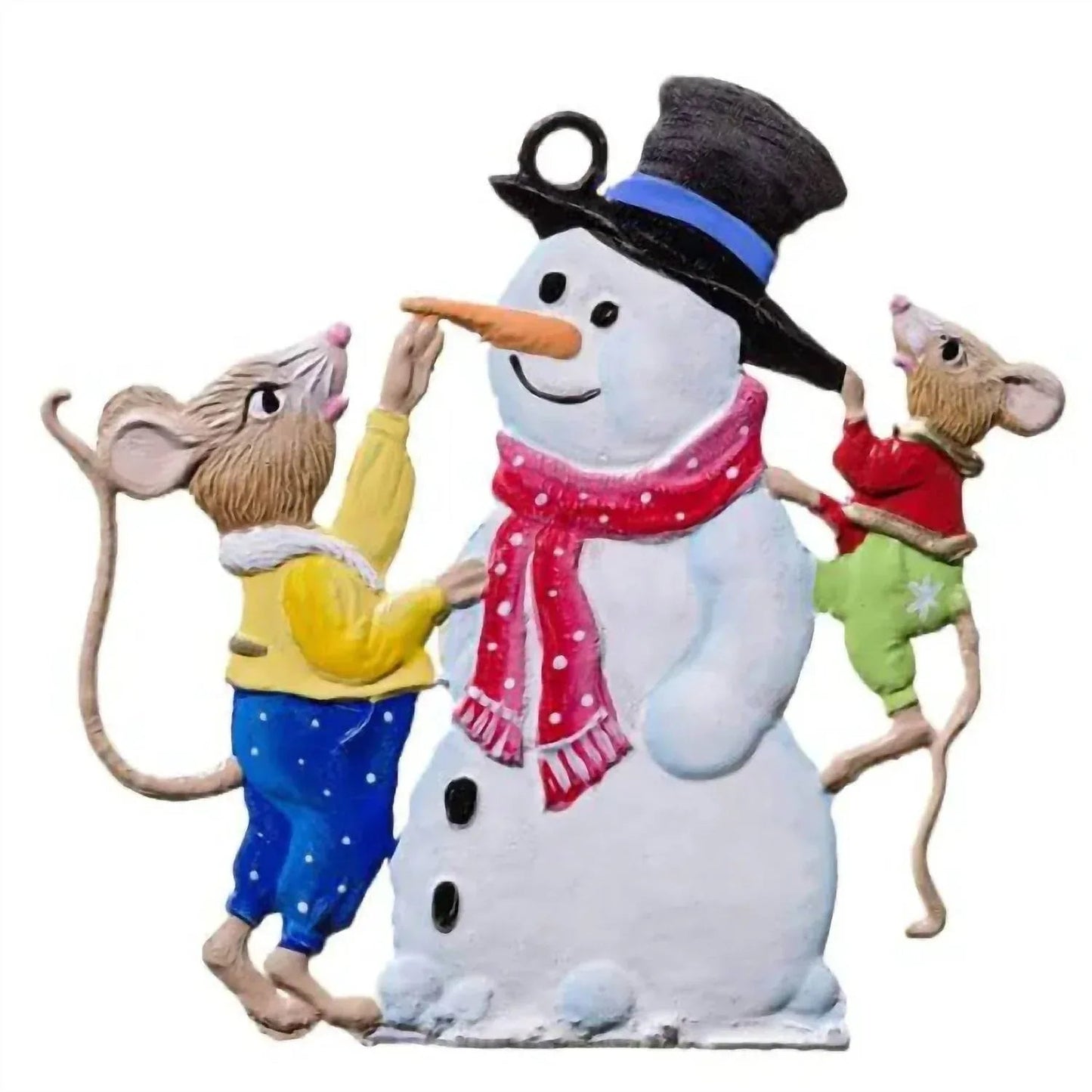 Mäuse mit Schneemann-Ornament