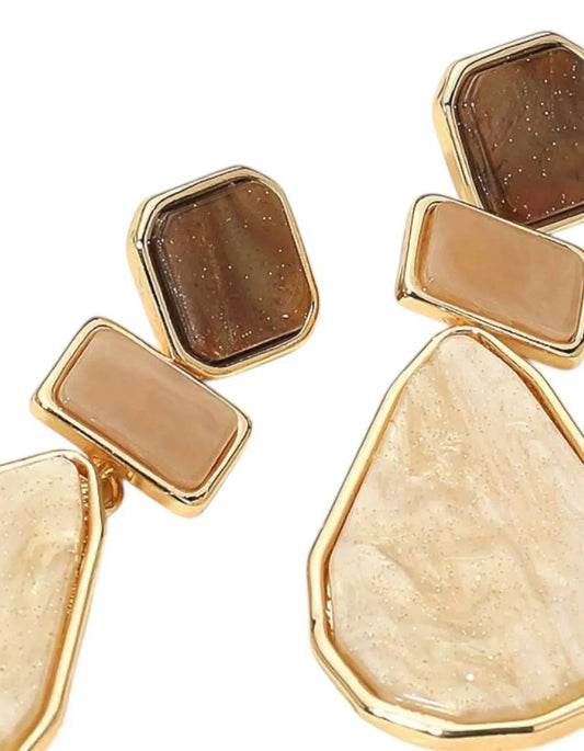 Women's Noelle Geometric Resin Plate Drop Earrings