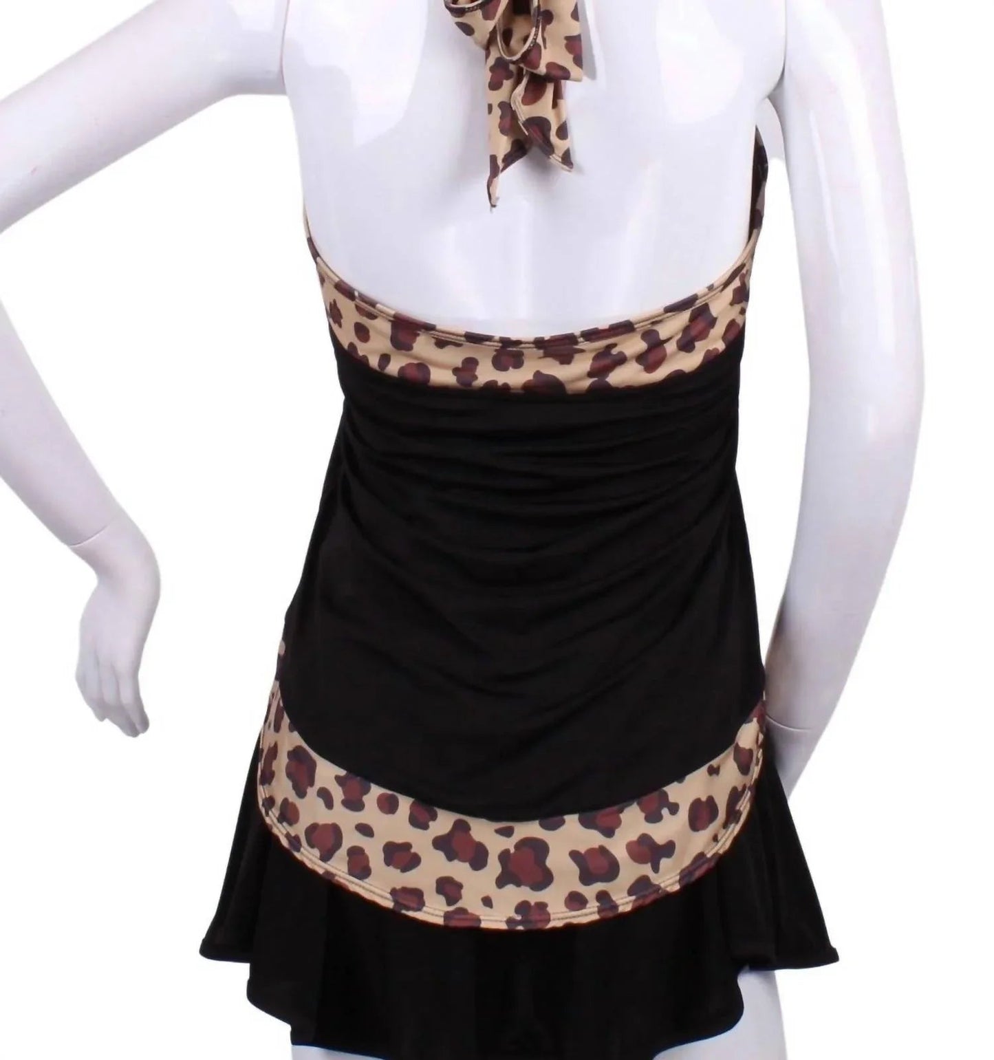 Neckholder-Leoparden-Oberteil