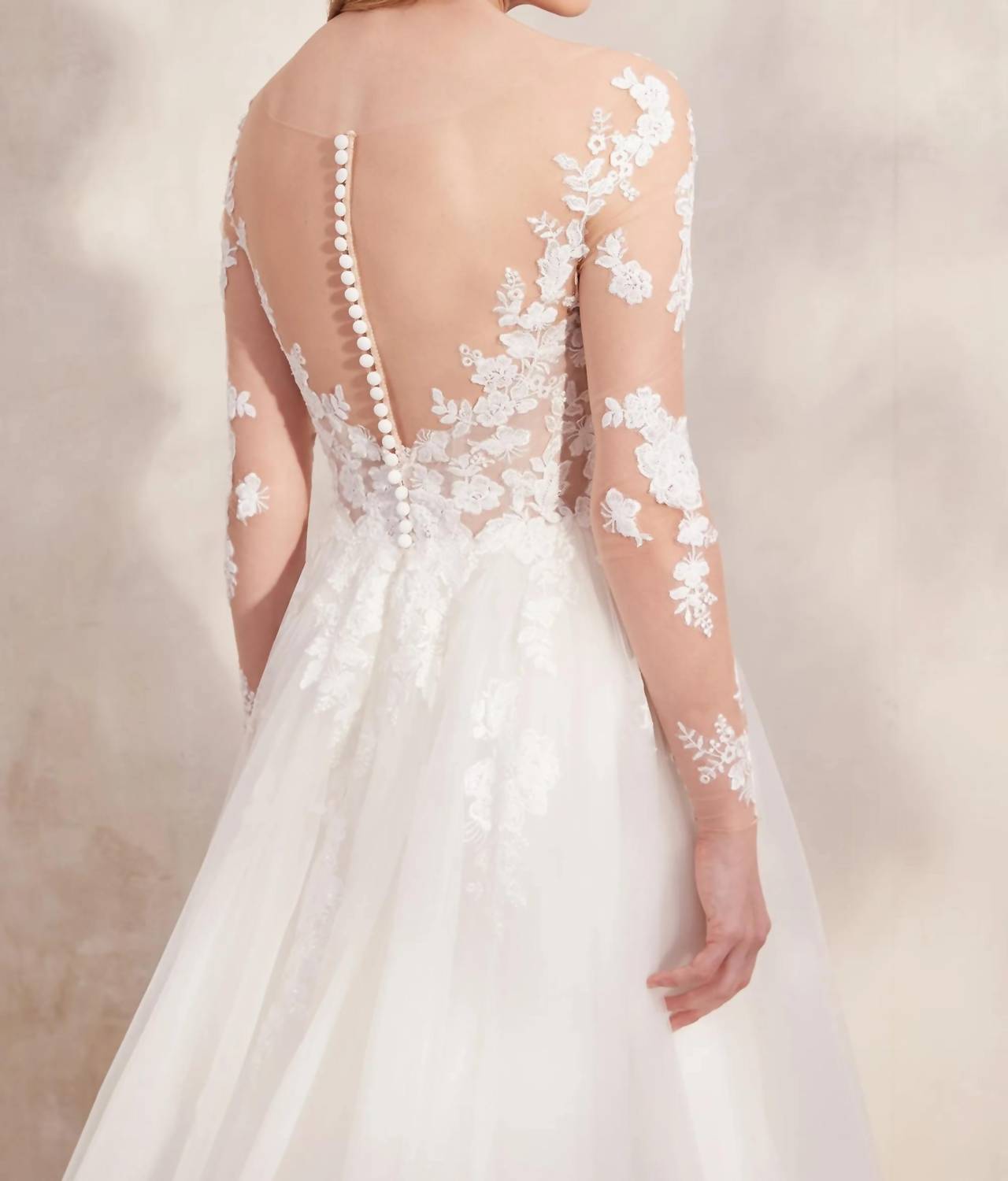 Clarabella Langarm-Hochzeitsballkleid aus Tüll