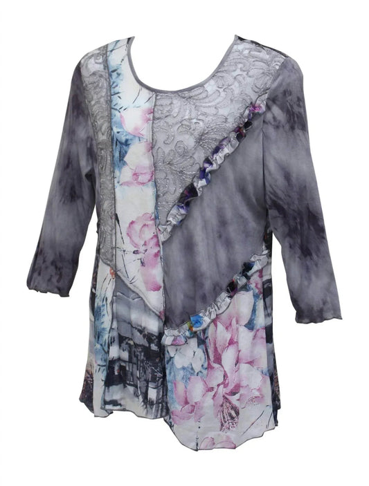 Women's Floral & Ruffle Tunic