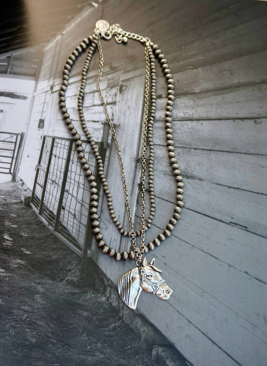 Women's Horse Head Pendant Necklace
