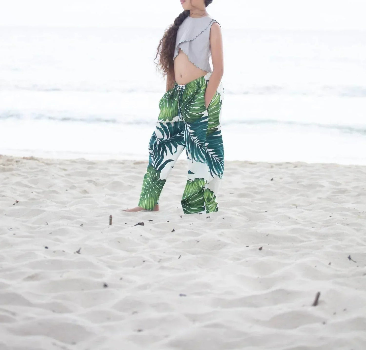 Girls Monstera Wide Leg Pant