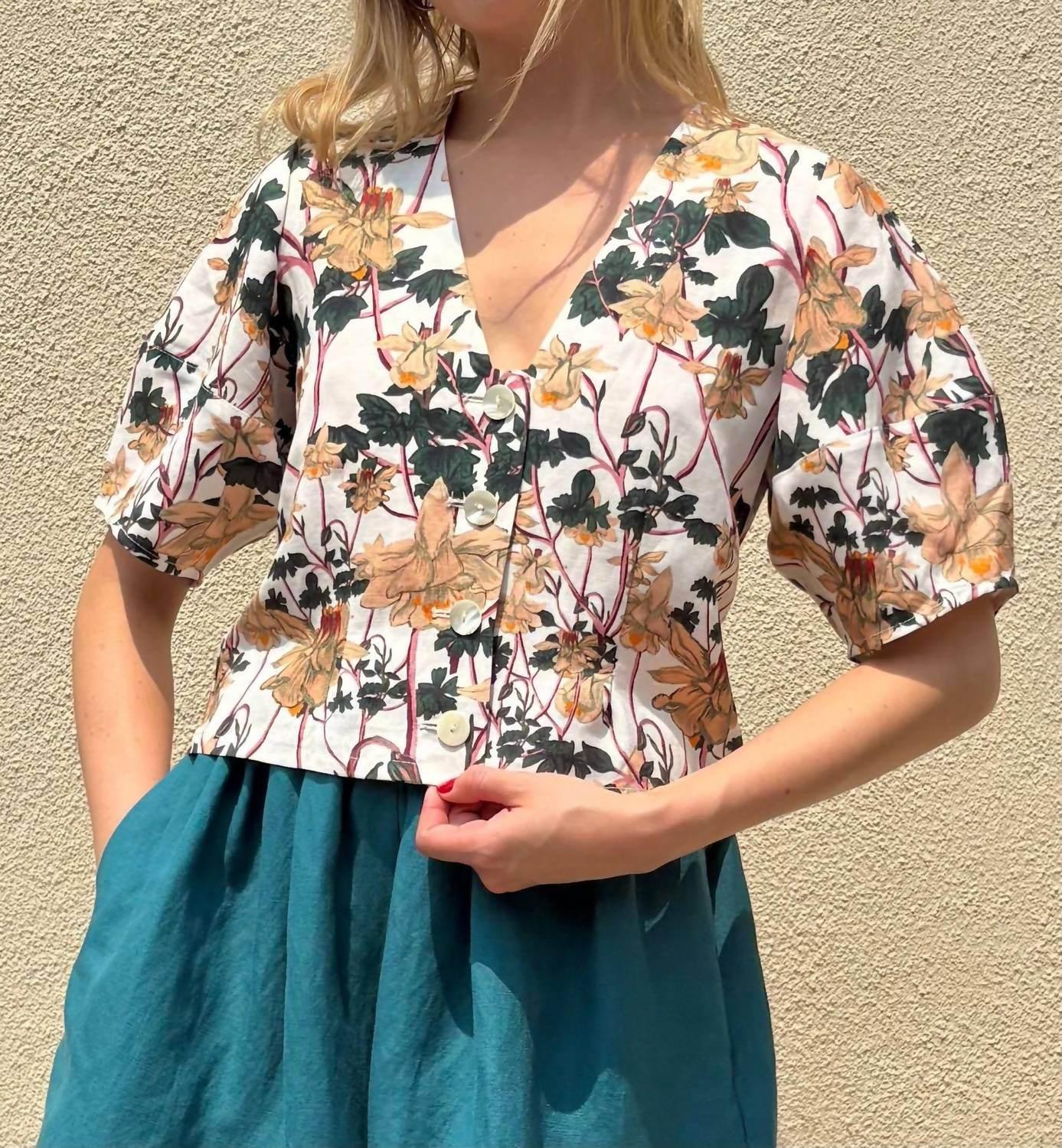 Nora Bluse aus Leinenmischung