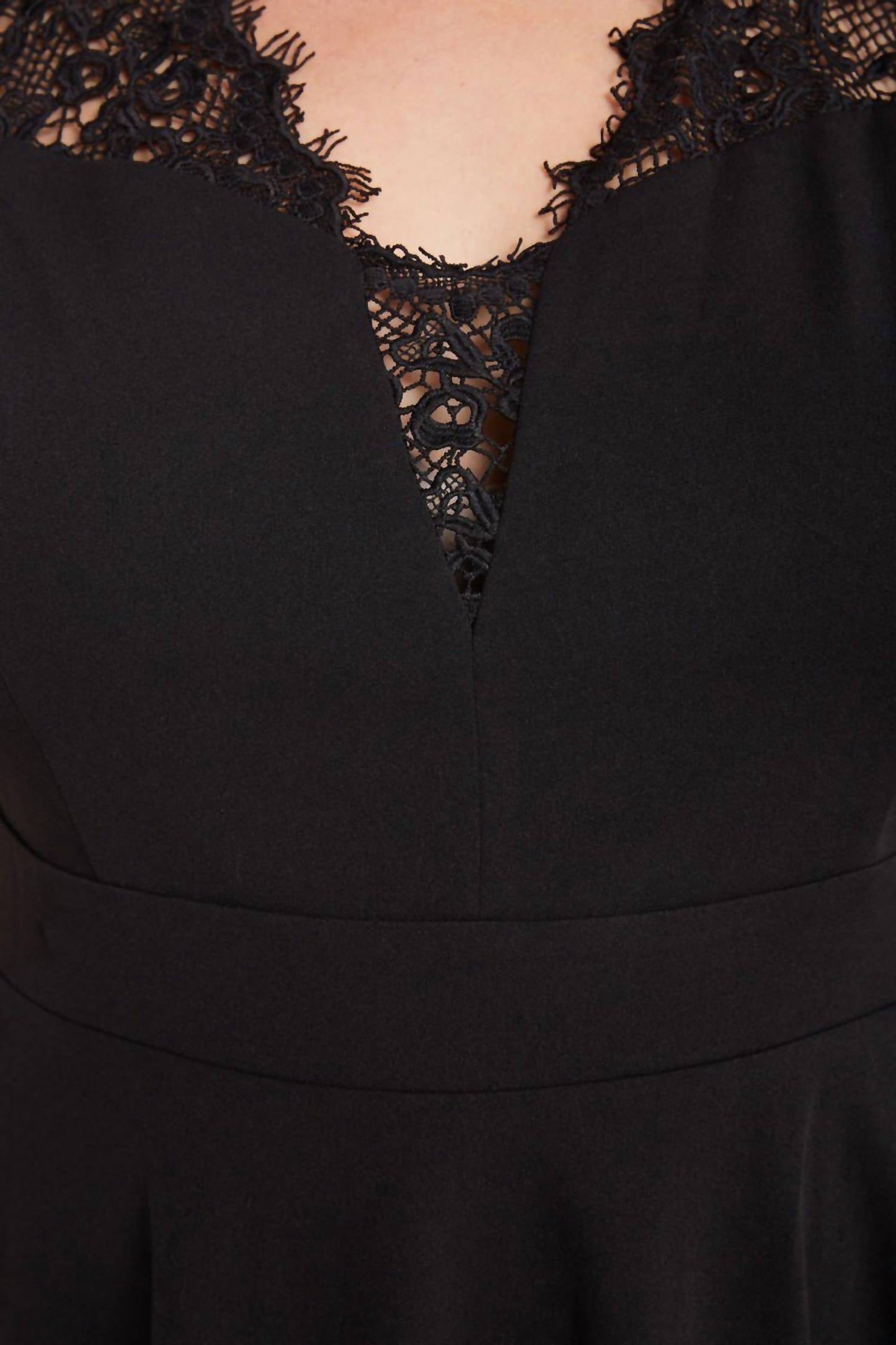 Lace Up Sleeveless V-neck Fit And Flare Dress - Plus