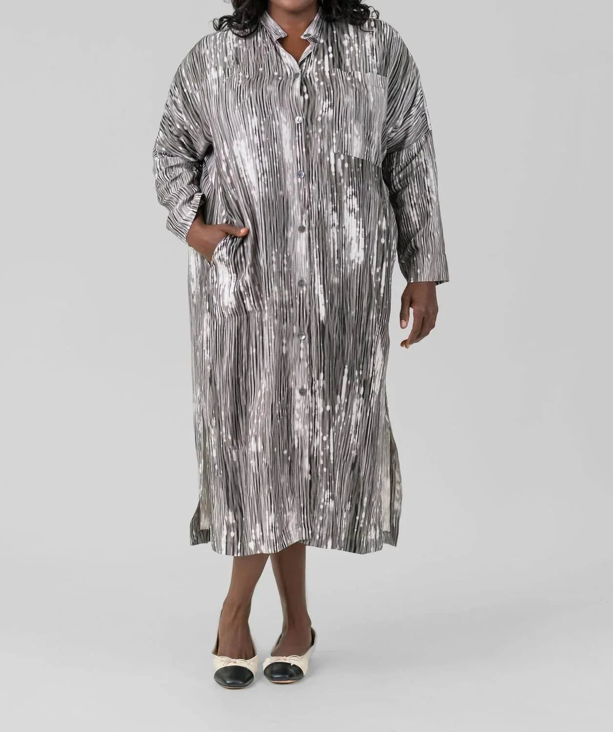 Sea Viscose Shirt Dress - Plus