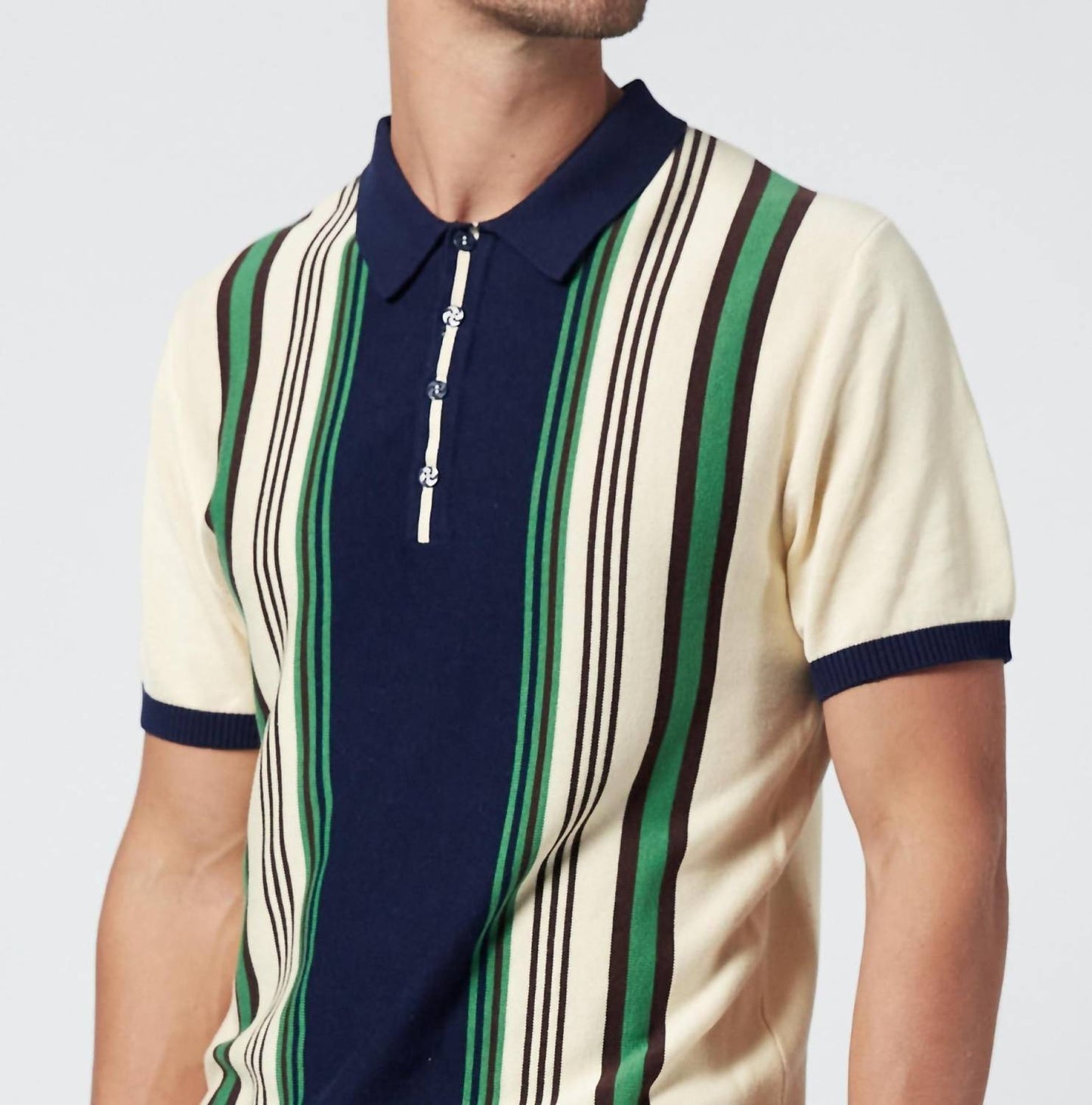 Gestreiftes Strickpolo "No Time For Dreaming" – Große Größen