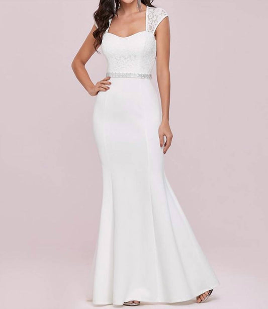 Cap Sleeve Sweetheart Mermaid Style Wedding Dress