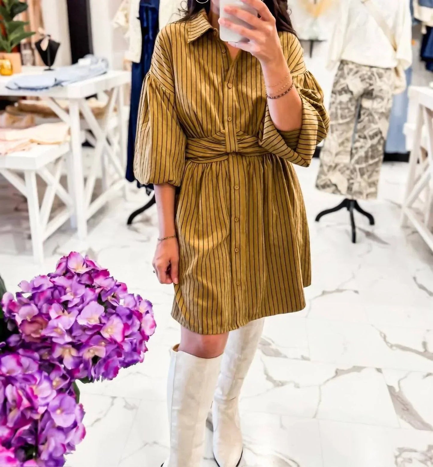 Women's Queue Me In Striped Mini Dress