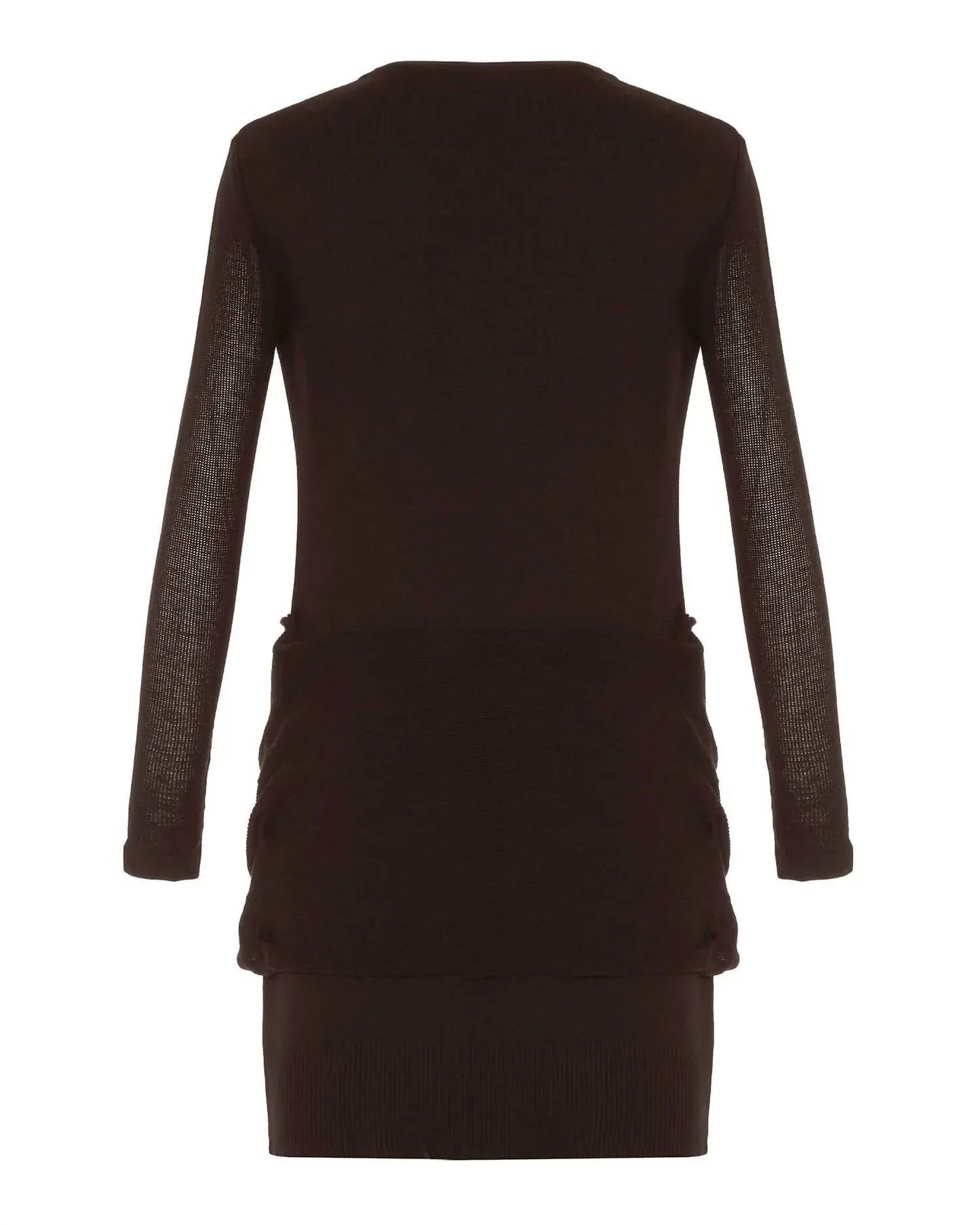 Women's Sheer Sleeve Draped Front Dress