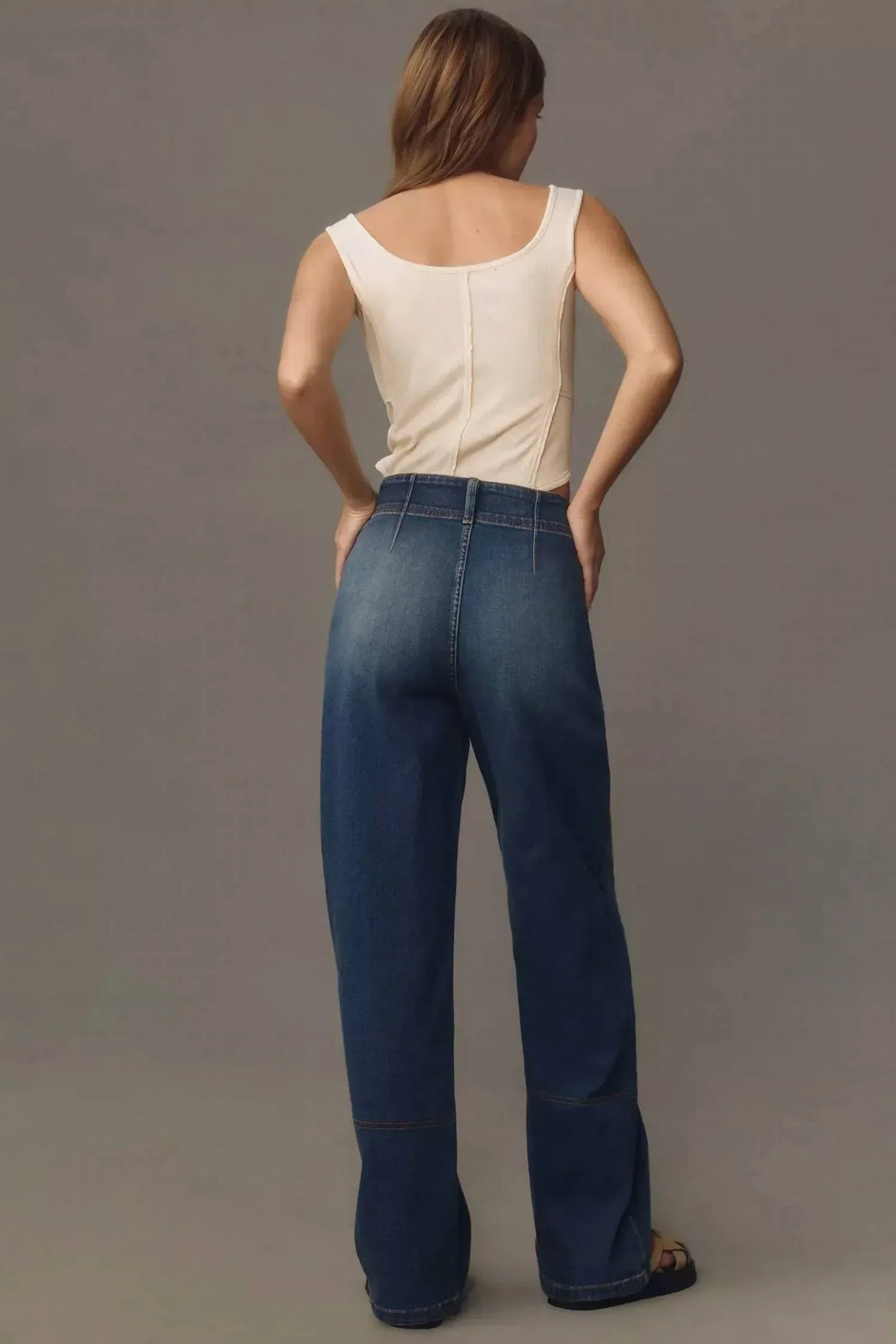 Die gestrickte High-Rise Wide-Leg Jeans