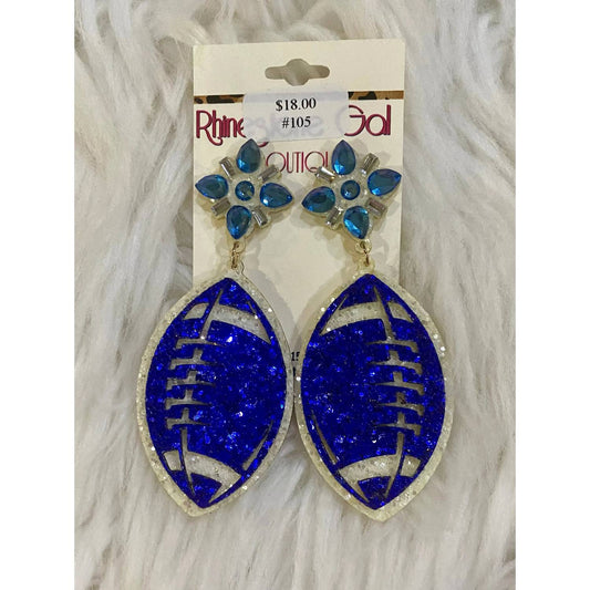 Women's Glitter Football Statement Earrings