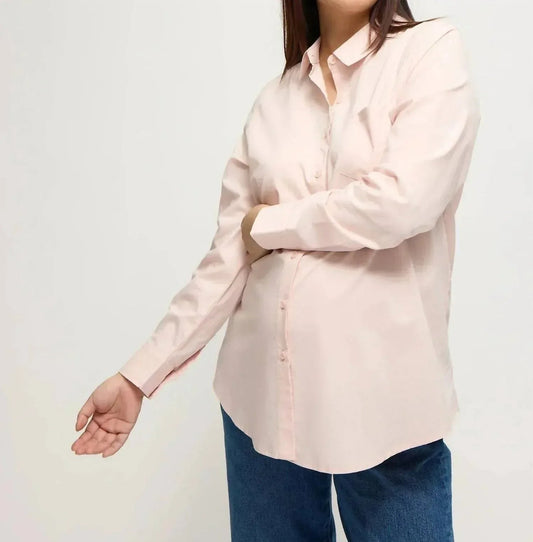 Classic Button Down Poplin Maternity And Nursing Shirt