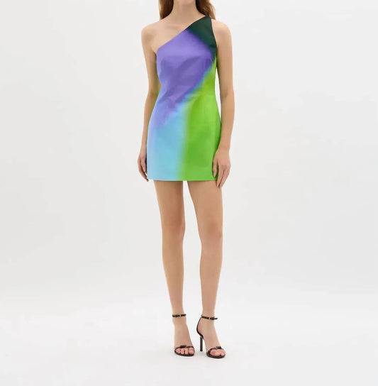Kaleidoskopischer One-Shoulder-Minikleid