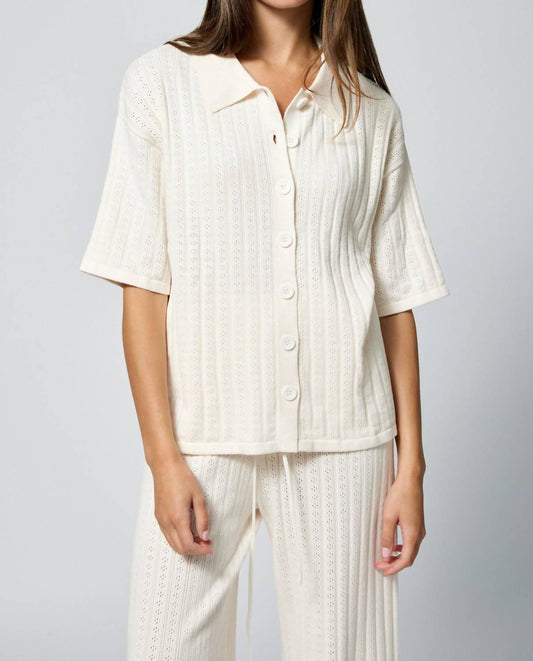 Women's Knit Set Button Down Top