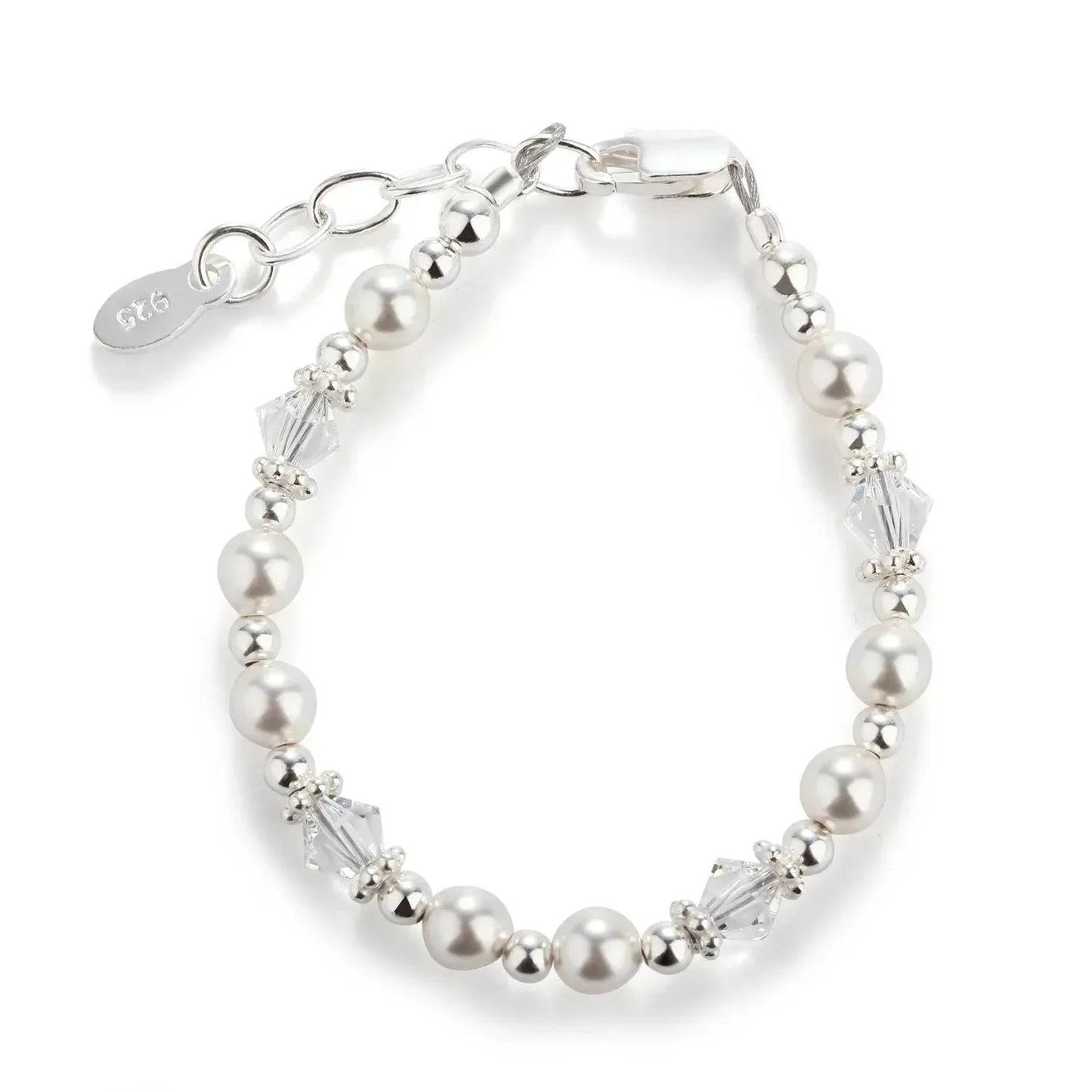 Baby Girls Hope Pearl And Sterling Silver Bracelet