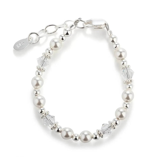 Baby Girls Hope Pearl And Sterling Silver Bracelet