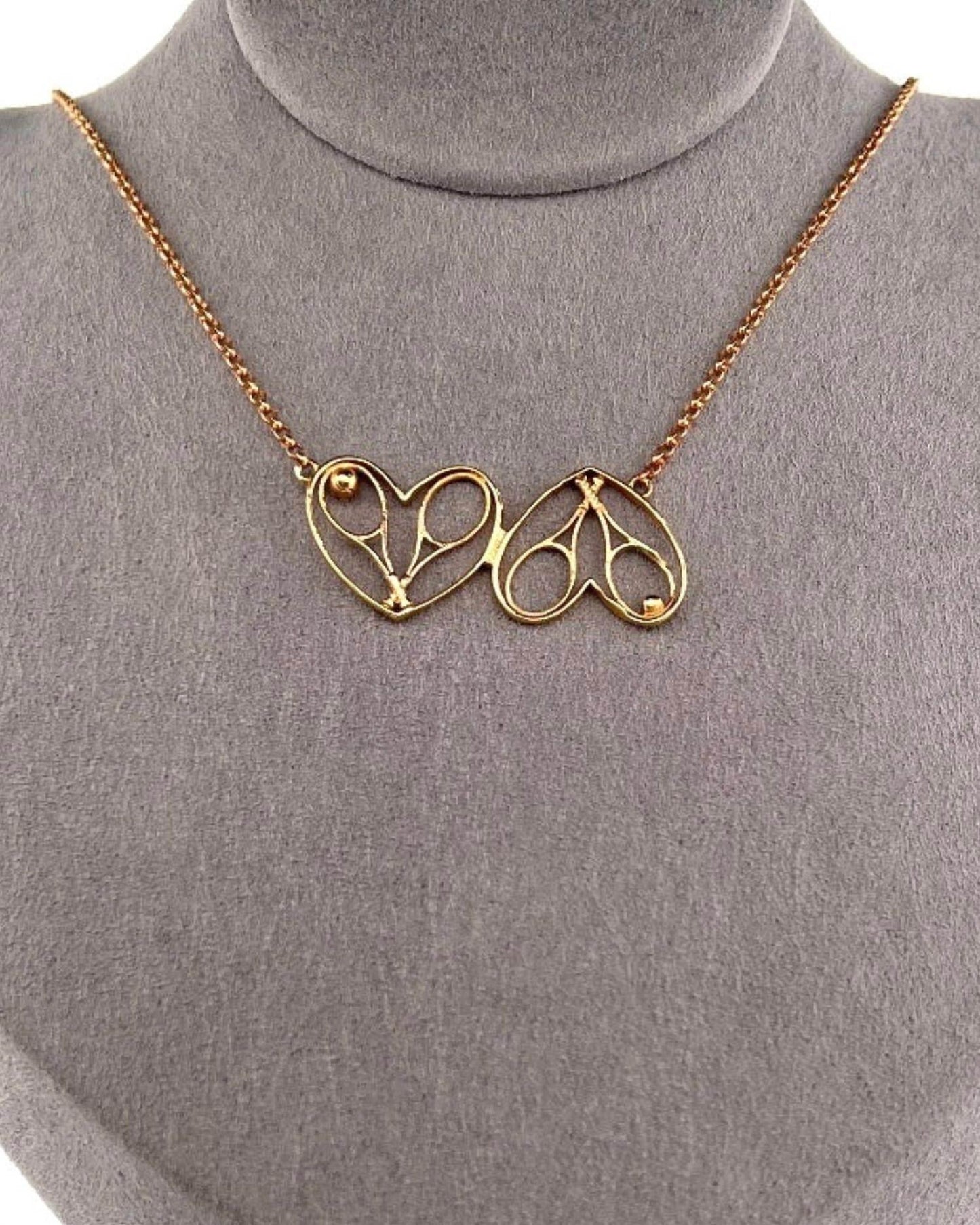 Damen Tenniskette mit Doppelherzschlägern