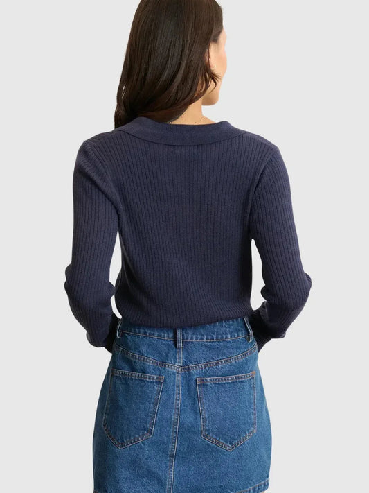 Billie Knit Long Sleeve Polo