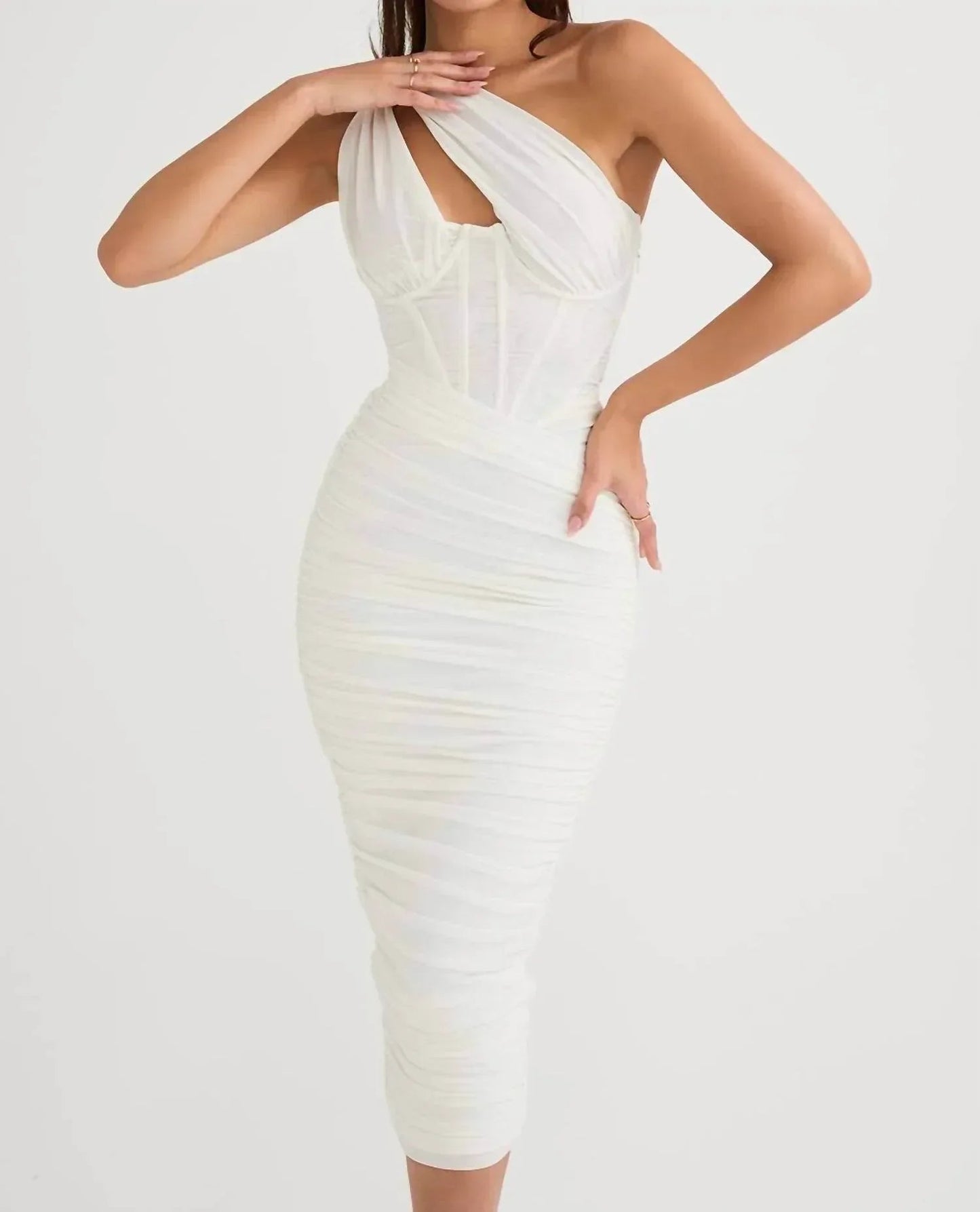Valentina Asymmetrisches Midikleid mit Cut-outs