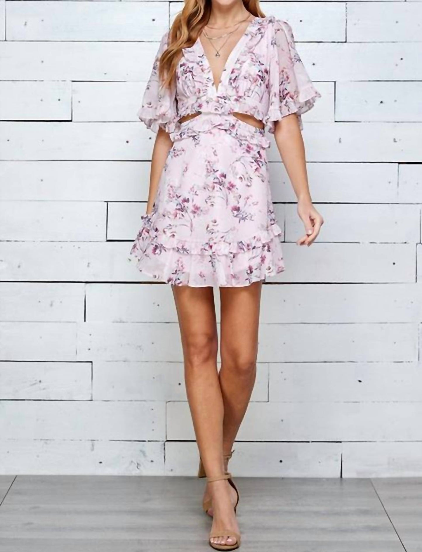 Geblümtes Rüschenkleid