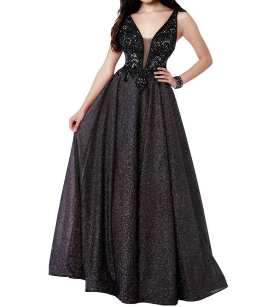 Glitzerndes Jersey-Satin-Kleid