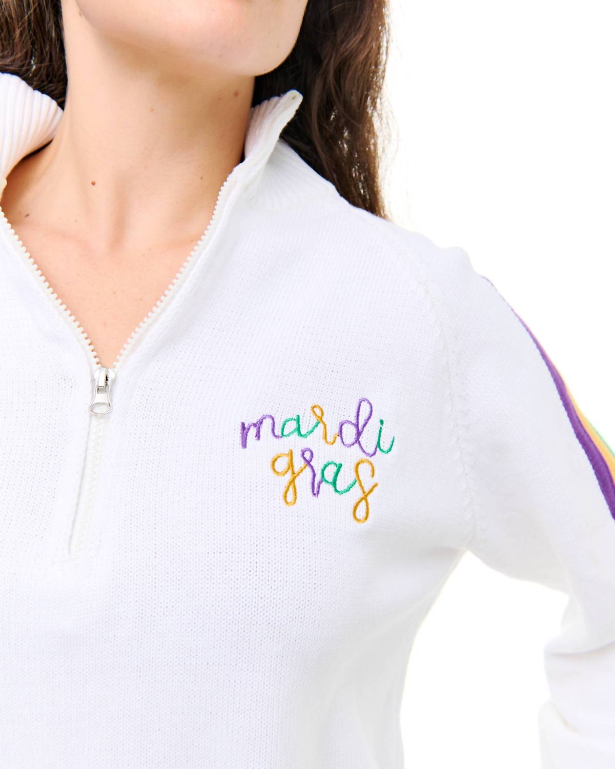 Mardi Gras Quarter-Zip-Pullover