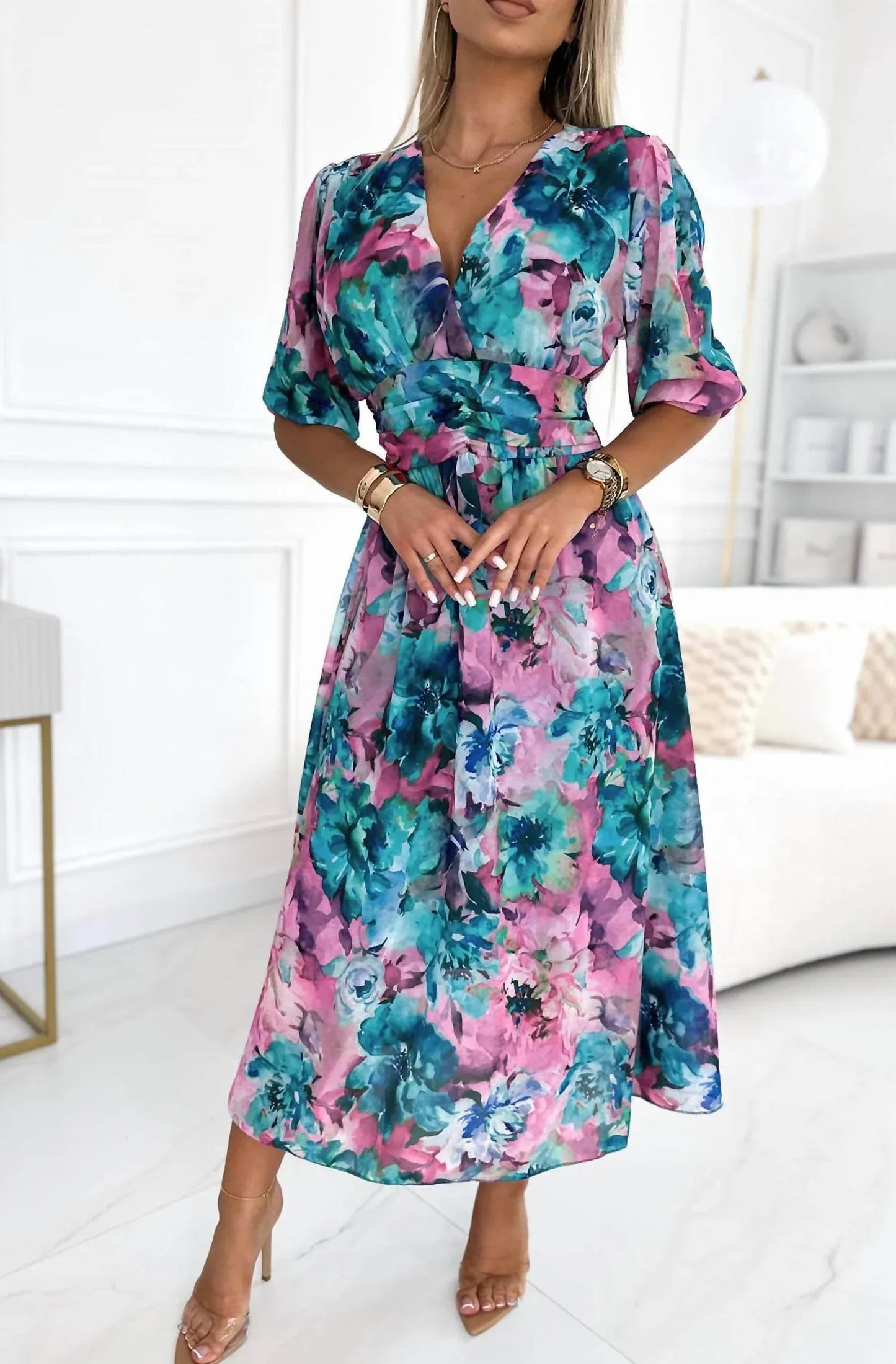 Chiffon-Blumenkleid