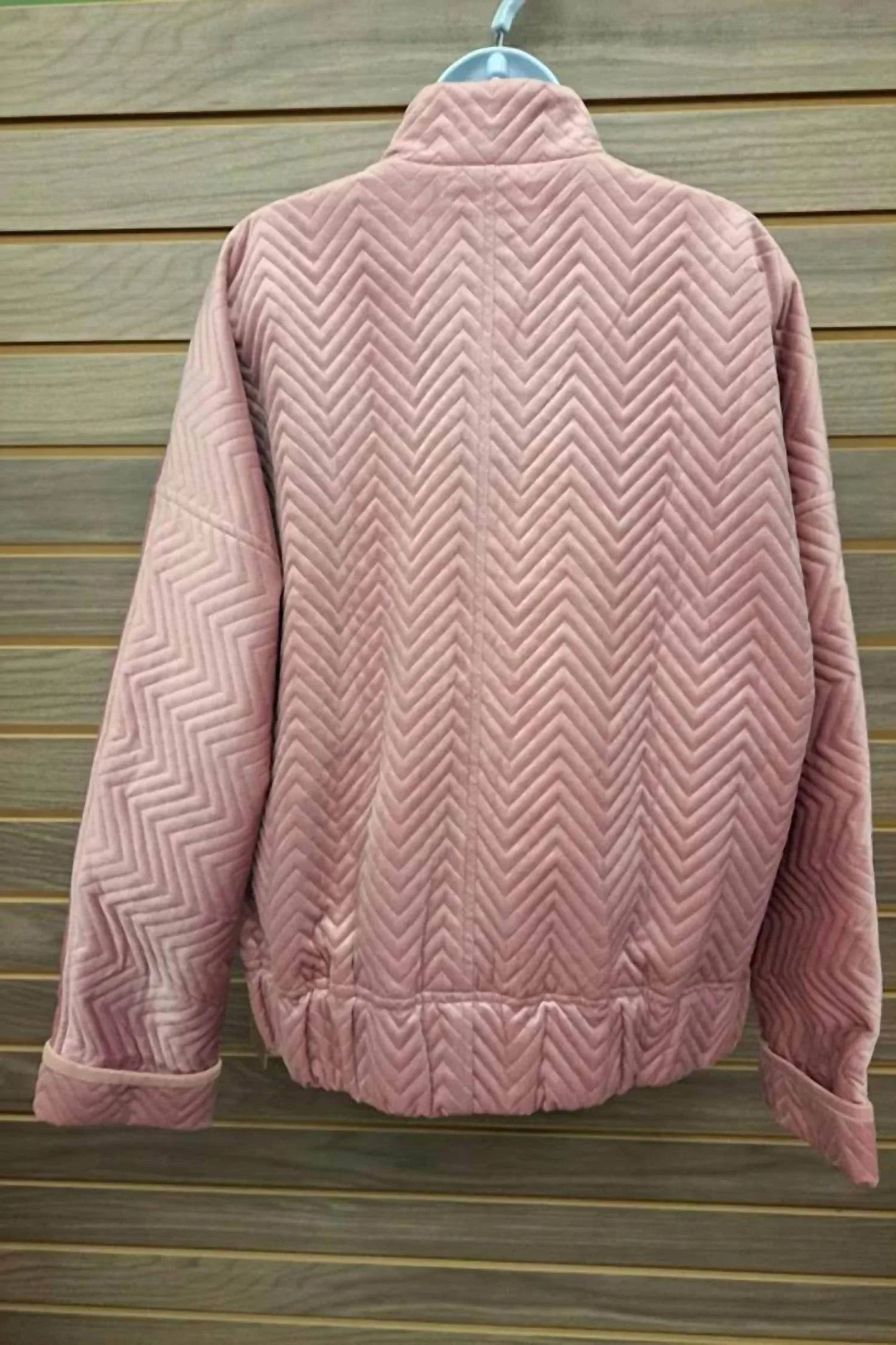 Women's Jacket With Zip Zigzag Elastic Bottom