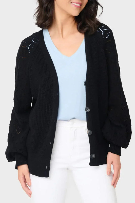 Gigi Diamond-Muster-Häkelstrickjacke