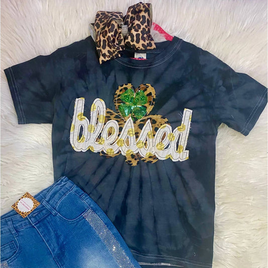 Mädchen Gesegnetes Kleeblatt T-Shirt
