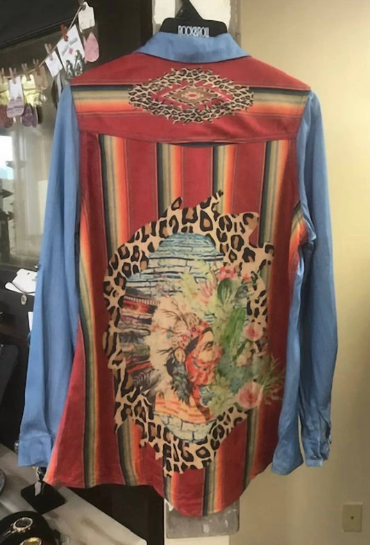 Women's Leopard Back & Yoke Shirt
