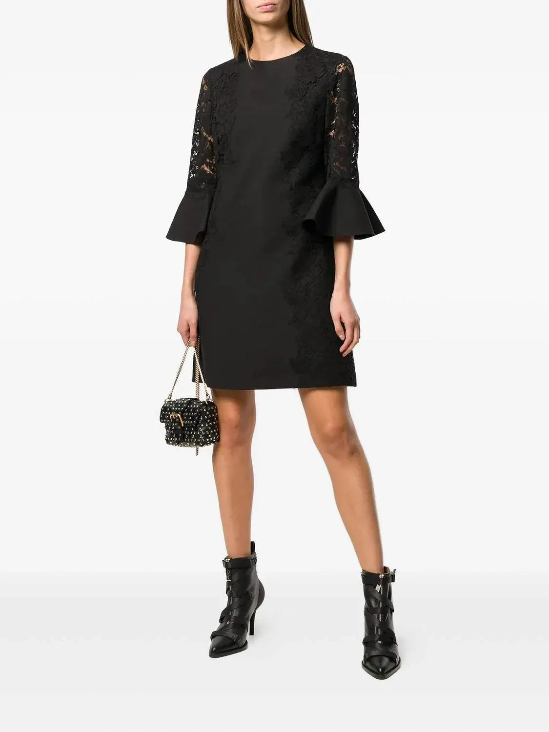 Spitzenkleid mit Rundhalsausschnitt