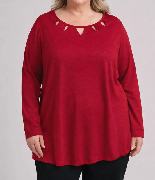 Hollywood Langarmshirt mit detailliertem Ausschnitt
