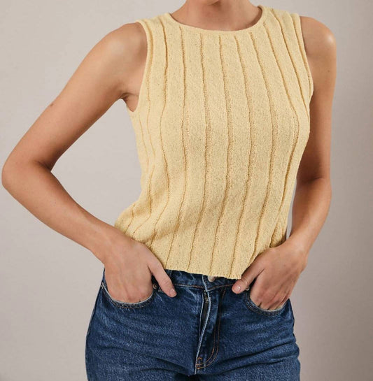 Boat Neck Sleeveless Knit Top