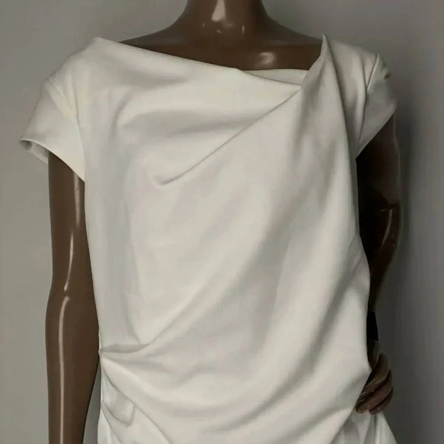 Midi-Kleid mit überschnittenen Ärmeln und Raffungen