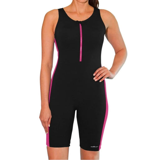 Color Block Chlorine Resistant Zip Front Aquatard