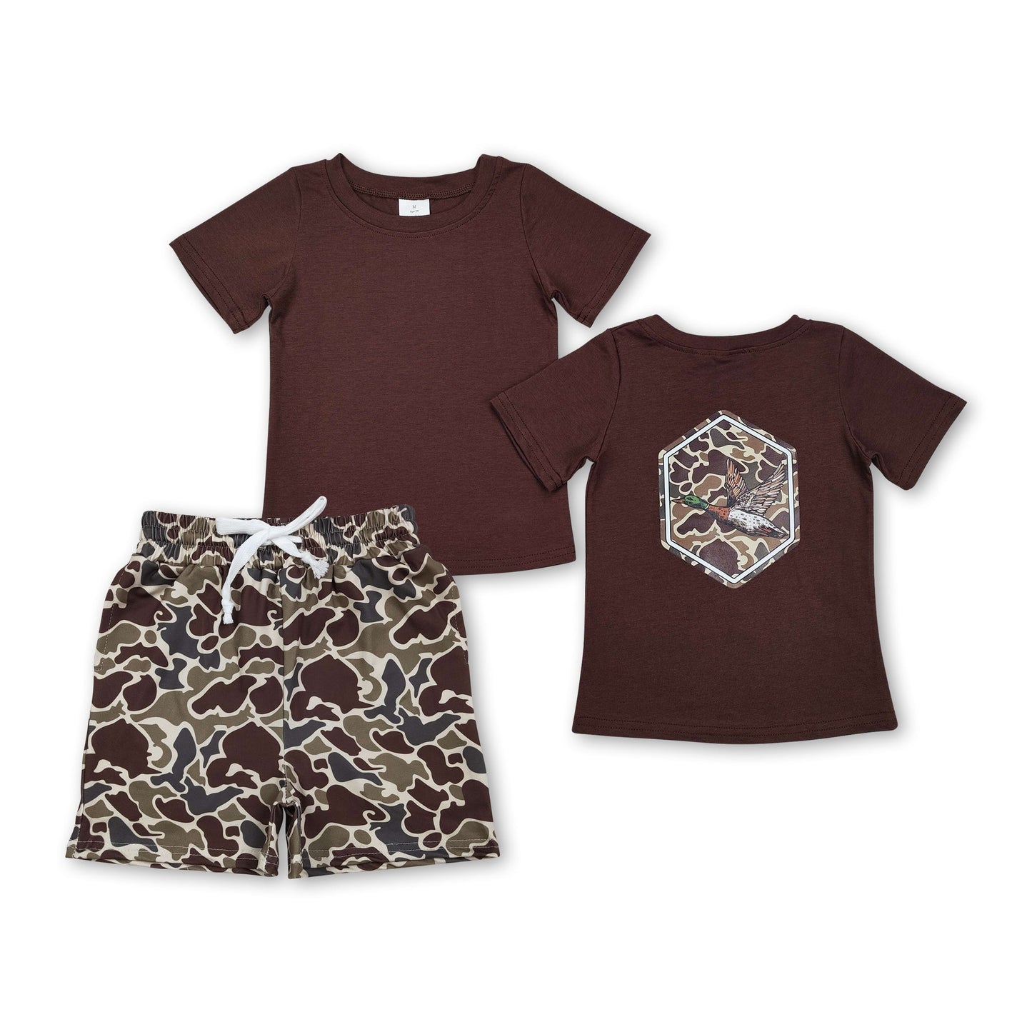 Braune Camo-Enten-Shorts mit Taschen für Jungen