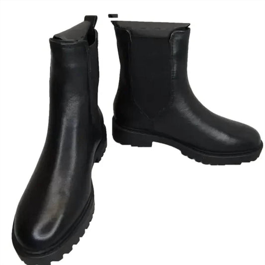 Women's Fashion Chelsea Lug Sole Leather Boots